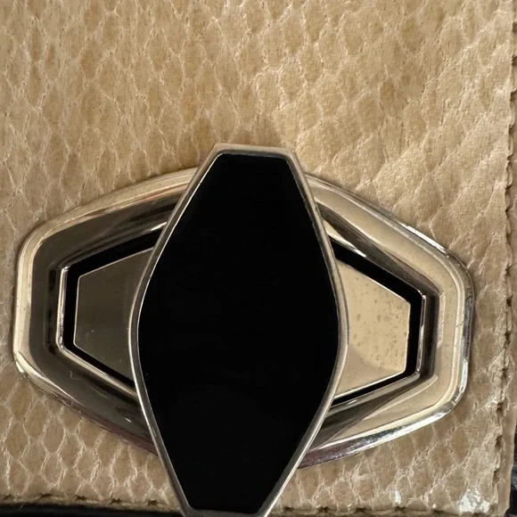 White House Black Market Cream and Black Clutch - Picture 2 of 9